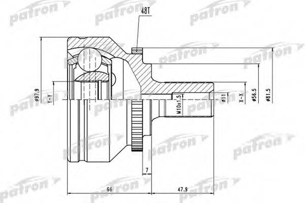 PATRON PCV1538 Шарнирный комплект, приводной вал