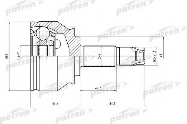 PATRON PCV1550 Шарнирный комплект, приводной вал
