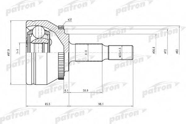 PATRON PCV1642 Шарнирный комплект, приводной вал
