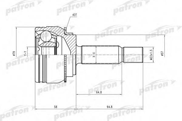 PATRON PCV2112 Шарнірний комплект, приводний вал