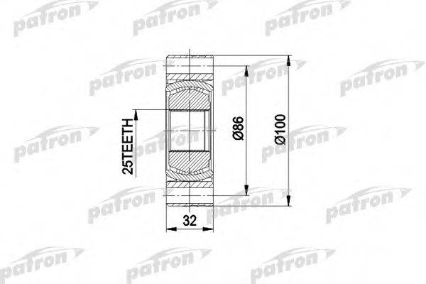 PATRON PCV2273 Шарнирный комплект, приводной вал