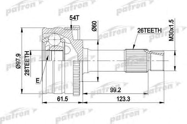 PATRON PCV2461 Шарнирный комплект, приводной вал