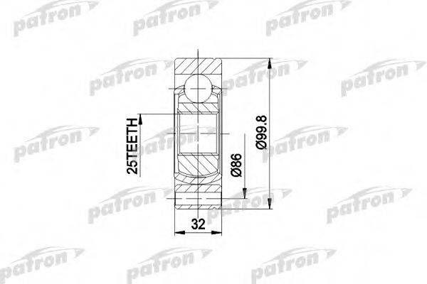 PATRON PCV3002 Шарнирный комплект, приводной вал
