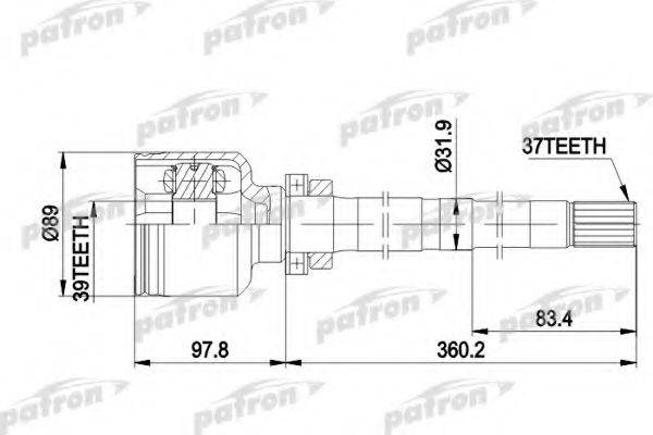 PATRON PCV3013 Шарнирный комплект, приводной вал