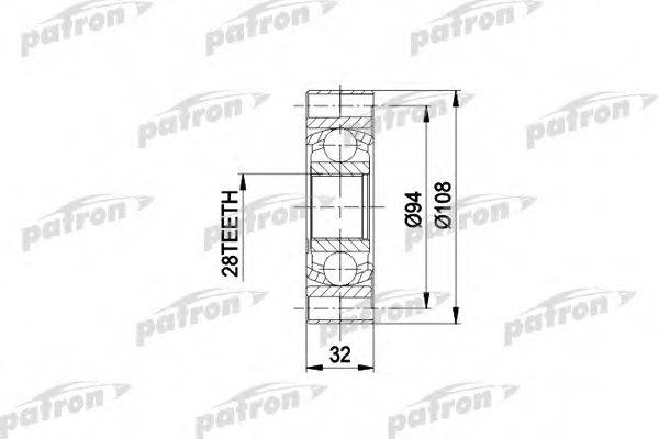 PATRON PCV3014 Шарнирный комплект, приводной вал