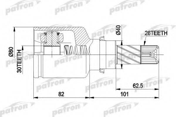 PATRON PCV3032 Шарнирный комплект, приводной вал