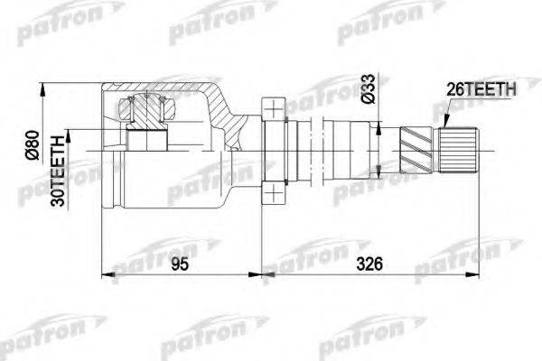 PATRON PCV3033 Шарнирный комплект, приводной вал