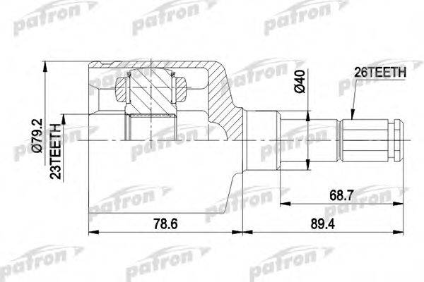 PATRON PCV4014 Шарнирный комплект, приводной вал