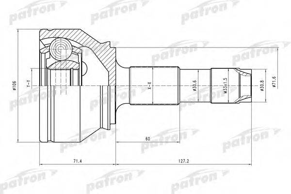PATRON PCV4598 Шарнирный комплект, приводной вал
