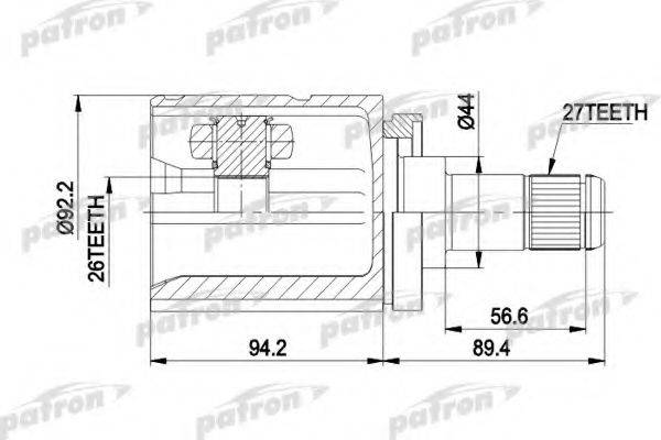 PATRON PCV5003 Шарнірний комплект, приводний вал