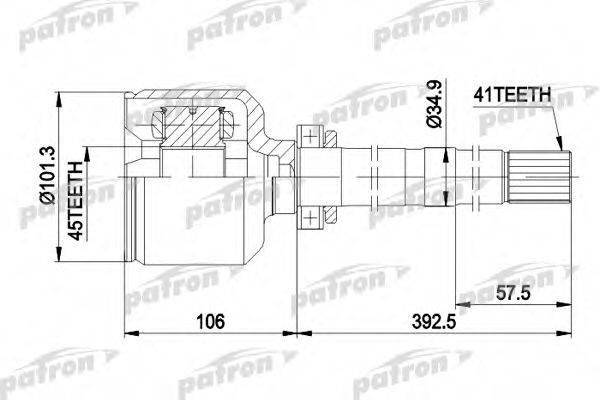Шарнирный комплект, приводной вал PATRON PCV5012