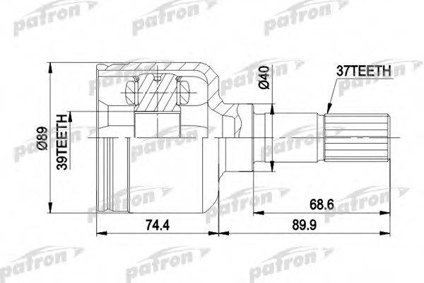 PATRON PCV5015 Шарнирный комплект, приводной вал