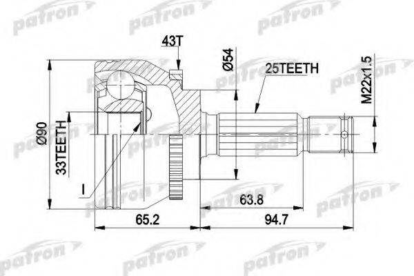 PATRON PCV5052 Шарнірний комплект, приводний вал