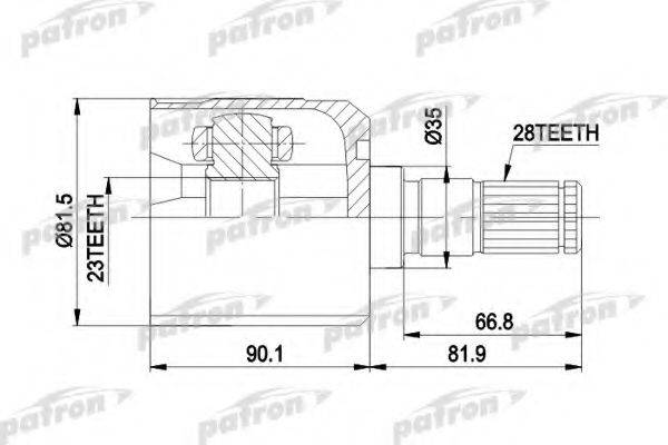 PATRON PCV7301 Шарнірний комплект, приводний вал