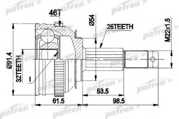 PATRON PCV9491 Шарнирный комплект, приводной вал