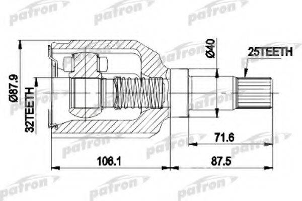 PATRON PCV9937 Шарнирный комплект, приводной вал