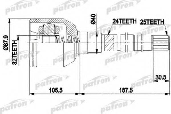 PATRON PCV9938 Шарнирный комплект, приводной вал