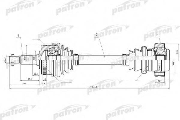 Приводной вал PATRON PDS0173
