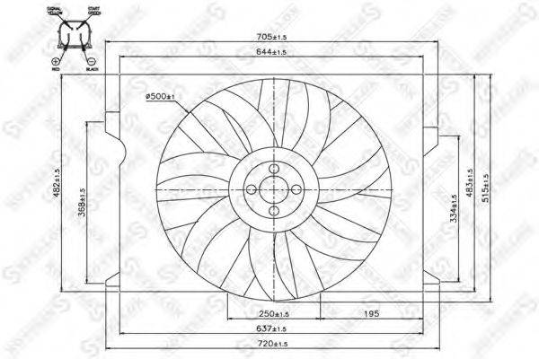 Вентилятор, охолодження двигуна STELLOX 29-99047-SX