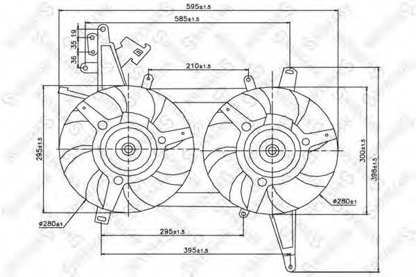 Вентилятор, охлаждение двигателя STELLOX 29-99057-SX