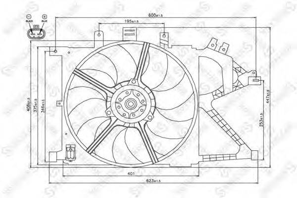 Вентилятор, охолодження двигуна STELLOX 29-99099-SX