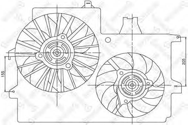 Вентилятор, охолодження двигуна STELLOX 29-99100-SX
