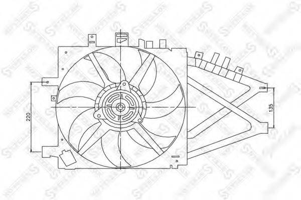 Вентилятор, охлаждение двигателя STELLOX 29-99122-SX