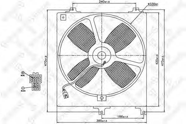 Вентилятор, охолодження двигуна STELLOX 29-99131-SX