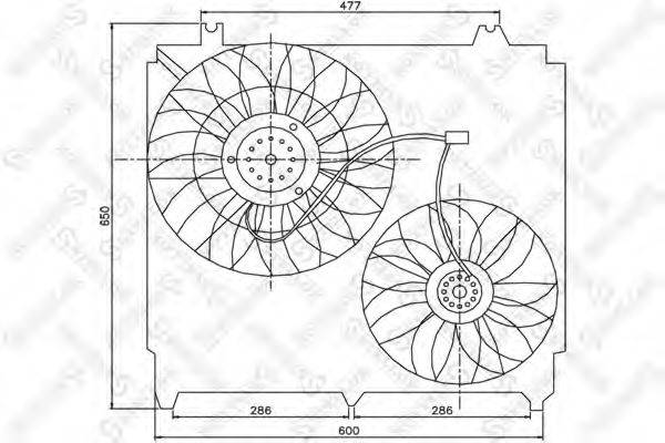 Вентилятор, охолодження двигуна STELLOX 29-99158-SX