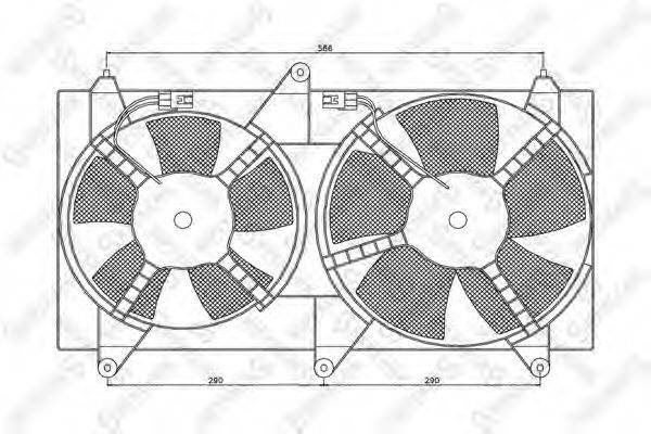 Вентилятор, охолодження двигуна STELLOX 29-99229-SX