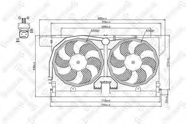 Вентилятор, охолодження двигуна STELLOX 29-99279-SX