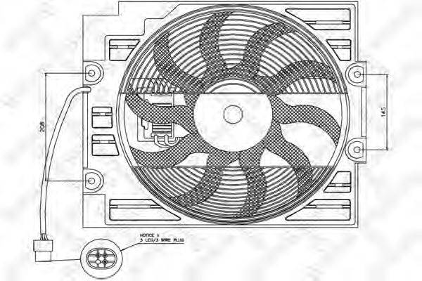 Вентилятор, охлаждение двигателя STELLOX 29-99332-SX