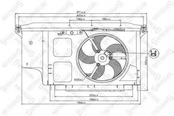 Вентилятор, охлаждение двигателя STELLOX 29-99342-SX