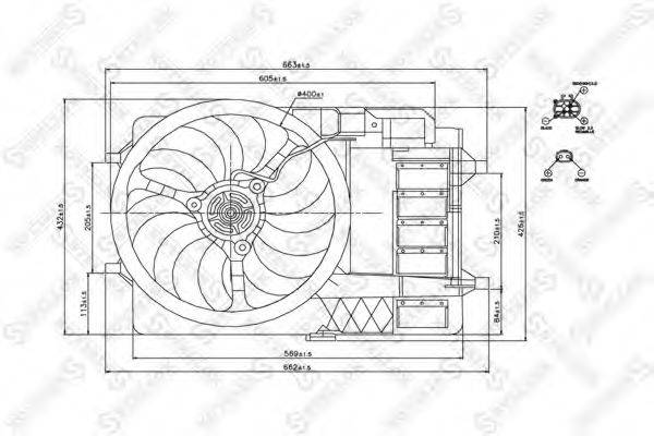 Вентилятор, охолодження двигуна STELLOX 29-99358-SX