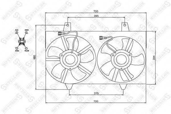 Вентилятор, охлаждение двигателя STELLOX 29-99361-SX