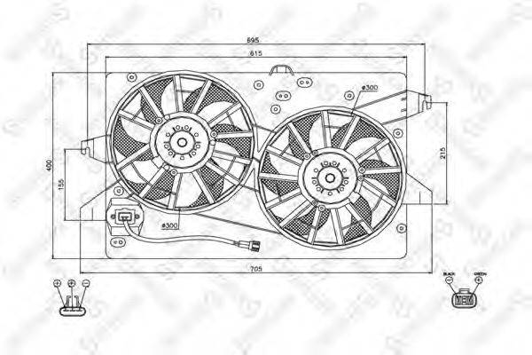 Вентилятор, охолодження двигуна STELLOX 29-99364-SX