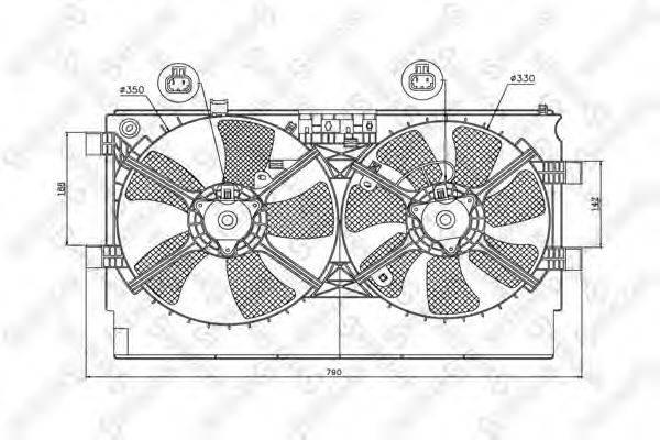 Вентилятор, охолодження двигуна STELLOX 29-99380-SX