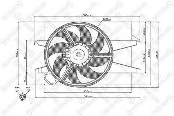 Вентилятор, охолодження двигуна STELLOX 29-99403-SX