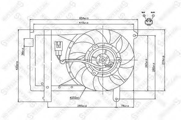 Вентилятор, охолодження двигуна STELLOX 29-99411-SX