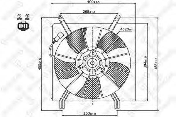 Вентилятор, охолодження двигуна STELLOX 29-99418-SX