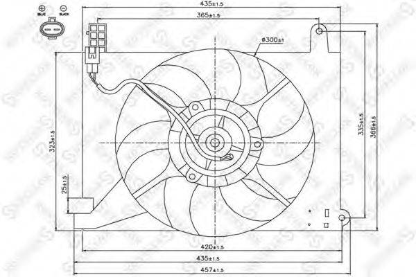 Вентилятор, охолодження двигуна STELLOX 29-99443-SX