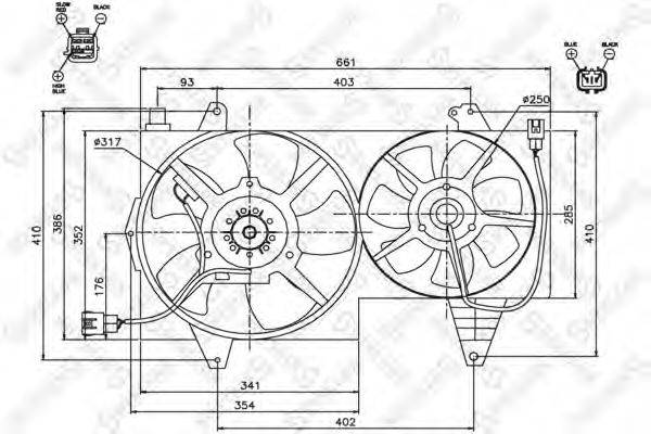 Вентилятор, охлаждение двигателя STELLOX 29-99456-SX