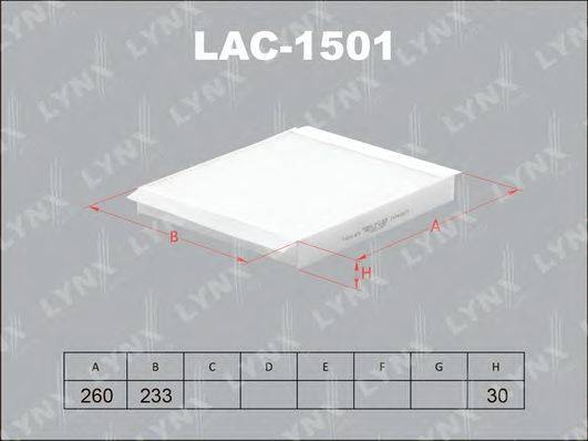 Фільтр, повітря у внутрішньому просторі LYNXAUTO LAC-1501