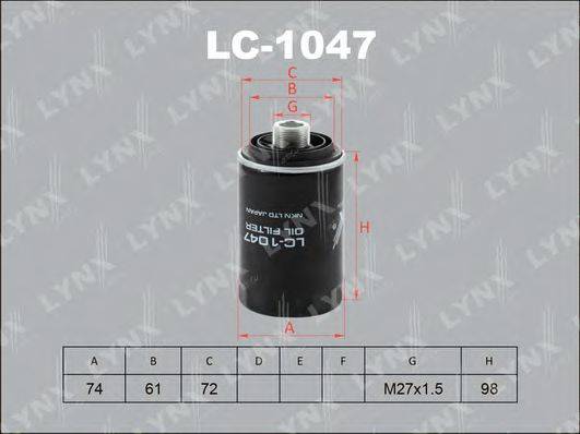 Масляний фільтр LYNXAUTO LC-1047