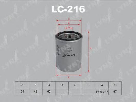 Масляный фильтр LYNXAUTO LC-216