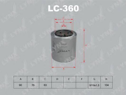 LYNXAUTO LC360 Масляний фільтр