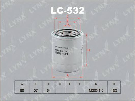 Масляний фільтр LYNXAUTO LC-532