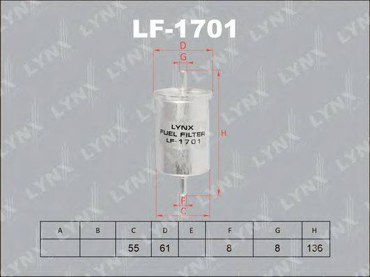 Паливний фільтр LYNXAUTO LF-1701