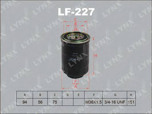 LYNXAUTO LF227 Топливный фильтр