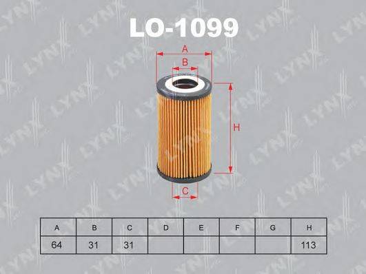 LYNXAUTO LO1099 Масляный фильтр